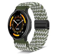 RoiYeel Nylon Strap Compatible with Garmin Venu 3 45mm /Venu 2 /Garmin vivoactive 4, 22mm Replacement Band for Garmin Forerunner 265 /Forerunner 255 /Forerunner 255 Music (W-Gray Green)