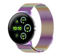 RoiYeel Strap Compatible with Google Pixel Watch 3 45 mm, Stainless Steel Mesh Metal Watch Band forGoogle Pixel Watch 3 45 mm, Strong Magnet, Colorful