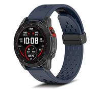 RoiYeel Watch Strap Compatible with Garmin Fenix 7 Pro/Fenix 7 /Fenix 6, Silicone QuickFit 22mm Sport Replacement Watch Band for Garmin Marq Athlete/Marq Aviator/Approach S62 - Midnight Blue