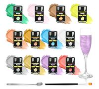 Roizefar Edible Glitter, 12 Colours x 4g Edible Glitter for Drinks, Vegan Edible Cake Decorations, Flavorless Food Colouring Powder for Cakes, Cocktail, Chocolates, Muffins, Cream
