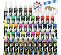 Roizefar Fabric Paint Set, 48 Colors with Metallic, Glitter & Neon, All-in-One Kit with Brushes & Palette, Permanent Textile Paint for Clothes, Shoes, Bags, Shirts, Canvas DIY, 10 ml Each