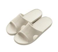 Rojeam Bathroom Slippers Men Women House Shoes Indoor Outdoor Shower Slides Beige 6.5/7 UK