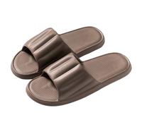 Rojeam Unisex Sliders Non-Slip Quick Dry Shower Slippers House Sandals for Indoor & Outdoor Bathroom Garden Pool, Brown, 6.5/7.5 UK