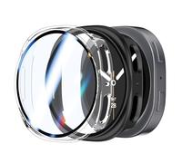 Rojeuinn 2 Pieces Cover Cases pour Samsung Galaxy Watch 8 40 mm Coque de Protection with Protecteur d'écran, 360°Anti-Rayures Anti-poussière Ultra-Mince PC Housse de Protection-Transparent+Black