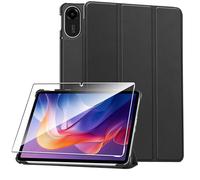 Rojeuinn Case for Xiaomi Redmi Pad 2 11 Inch 2025 Tablet Case Cover + 1 Piece Protective Glass Screen Protector - Black