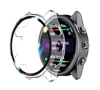 Rojeuinn Cover Cases pour G-armin Forerunner 970/570 47 mm Coque de Protection with Protecteur d'écran, 360°Anti-Rayures Anti-poussière Ultra-Mince PC Housse de Protection-Transparent