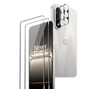 Rojeuinn Tempered Glass for Oneplus Nord 5 5G, 2 pieces of protective glass with locator + 2 pieces of camera protection, anti-scratch screen protector of 9H hardness