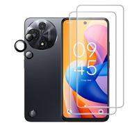 Rojeuinn Tempered Glass for TCL 60 R Screen Protector Tempered Glass Film, Pack of 2 Protective Glass with Locator + 2 Pieces Camera Protection, 9H Hardness Anti-Scratch Screen Protector HD Screen