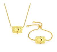 ROJHOL 2 Pcs Gold Silver Initial Necklace Bracelet Set for Women, 18K Gold Plated Belt Buckle Initial A-Z Necklace Bracelet Set, Unique Western Style Jewelry Gifts for Women, One Size, Stainless Steel