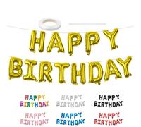 ROJINKADE 16 Inch Gold Birthday Balloons Banner - Foil Letter Balloons, Birthday Bunting Banner for Kids, Girls, Boys, Men, Women - Party Decorations