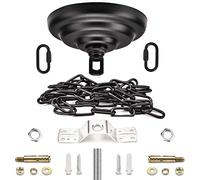 ROJOSER Heavy Duty Canopy Kit and 3.2 feet Pendant Light Fixture Chain for Chandelier or Swag Light Fixtures,Vintage Black
