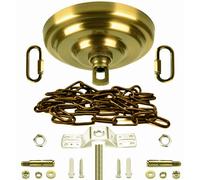 ROJOSER Heavy Duty Canopy Kit and 3.2 feet Pendant Light Fixture Chain for Chandelier or Swag Light Fixtures,Vintage Gold Copper