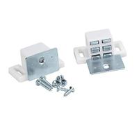 Rok Hardware Heavy Duty 15 lb High Rise Cabinet Magnetic Catch, White/Nickel Cabinet Door Magnet (10, White, Nickel)