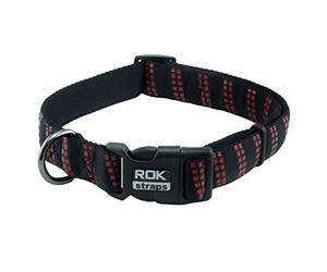 ROK Strap Collar, Small, Black/Red Detail