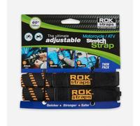 Rok Straps Motorcycle Adjustable Luggage Strap 16mm - Upto 42" - 310 to 1060mm (Twin Pack) Black/Orange/Reflective ROK360