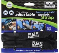 ROK Straps Motorcycle Adjustable Luggage Strap 25mm - 18"- 60" (Twin Pack) Black - ROK025