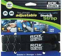 ROK Straps ROK050 Motorcycle Adjustable Luggage Strap 25mm - 18"- 60" (Twin Pack) Black Reflective