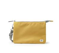 ROKA Carnaby XL Slim Crossbody Bags for Women & Men - 3 Compartments, Chunky Zip, Removable & Adjustable Strap for Phone, Wallet, Keys - Flax Yellow