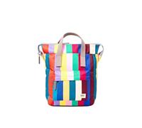 ROKA London Bantry Small Canvas Backpack (Wide Multi Stripe) | Lightweight everyday backpack with practical storage, comfortable adjustable straps and a weather-resistant recycled material