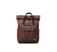 ROKA London Canfield B Medium Sustainable Canvas Leopard Print Zip Top Roll-Top Tote Backpack,