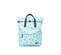 ROKA London Canfield Medium Canvas Roll Top Backpack Heart Print | Canvas Roll Top Rucksack Magnetic Closure, for Work School & Travel, Lightweight Laptop Backpack, Secure Pockets Men & Women