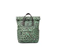 ROKA London Canfield Medium Canvas Roll Top Backpack Mixed Animal Artichoke | Canvas Roll Top Rucksack Magnetic Closure, for Work School & Travel, Lightweight Laptop Backpack, Secure Pockets Men & Women