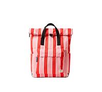 ROKA London Canfield Medium Roll-Top Backpack - Recycled Canvas Water-Resistant Rucksack, 15″ Laptop Backpack for Work, Travel, Commuting & Everyday Use - Seaside Stripe