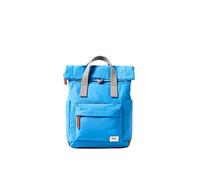 ROKA London Canfield Small Backpack - Sustainable Weather-Resistant Roll Top Rucksack for Women & Men - Recycled Canvas Backpack for Work, Travel, Commuting & Everyday Use (Malibu Blue)