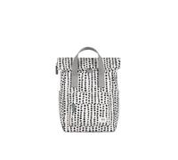 ROKA London Canfield Small Canvas Roll Top Backpack (Linear Dot) | Roll top backpack with weather-resistant recycled canvas, wide zip opening, tablet storage and adjustable straps