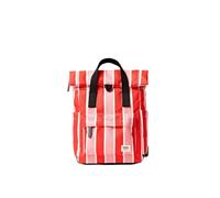 ROKA London Canfield Small Roll-Top Backpack Recycled Canvas Water-Resistant Rucksack, Lightweight Everyday Backpack for Work, Travel, Commuting & City Use - Seaside Stripe