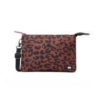 ROKA London Carnaby Crossbody XL Recylced Canvas Scarlet Leopard Print