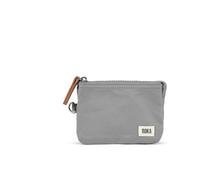 Roka London Carnaby Small Recycled Canvas, Greyish Brown, 14cm x 9.5cm x 5cm, Purse