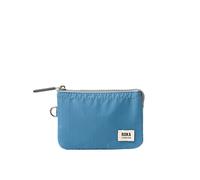 ROKA London Carnaby Small Ripstop Purse Wallet - Lightweight Secure Zip Compartments & Durable Nylon Design (Retro Blue)