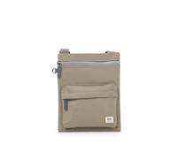 ROKA London Chelsea B Crossbody Phone Bag for Women & Men - Multi Pockets, Chunky Zip, Adjustable Strap for Mobile Phones, Wallet, Cards Recycled Nylon Taupe