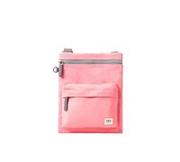 ROKA London Chelsea B Crossbody Phone Bag for Women & Men - Multi Pockets, Chunky Zip, Adjustable Strap for Mobile Phones, Wallet, Cards Recycled Nylon (Pink Lemonade)