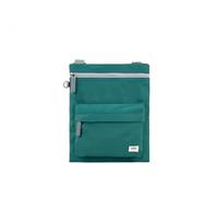 ROKA London Chelsea B Crossbody Phone Bag for Women & Men - Multi Pockets, Chunky Zip, Adjustable Strap for Mobile Phones, Wallet, Cards Recycled Nylon (Teal)
