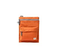 ROKA London Chelsea B Crossbody Phone Bag for Women & Men - Multi Pockets, Chunky Zip, Adjustable Strap for Mobile Phones, Wallet, Cards Recycled Nylon (Burnt Orange)