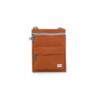 ROKA London Chelsea B Crossbody Phone Bag for Women & Men - Multi Pockets, Chunky Zip, Adjustable Strap for Mobile Phones, Wallet, Cards Recycled Nylon Bran