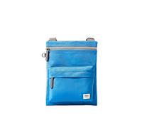 ROKA London Chelsea B Crossbody Phone Bag for Women & Men - Multi Pockets, Chunky Zip, Adjustable Strap for Mobile Phones, Wallet, Cards Recycled Nylon (Malibu Blue)