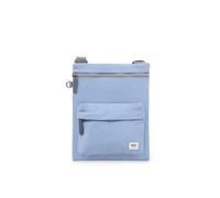 ROKA London Chelsea B Crossbody Phone Bag for Women & Men - Multi Pockets, Chunky Zip, Adjustable Strap for Mobile Phones, Wallet, Cards Recycled Nylon Retro Blue