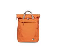 ROKA London Finchley A Medium Recycled Canvas (Atomic Orange) | Roll top backpack with spacious storage, padded laptop sleeve, side bottle pockets, secret pocket and adjustable straps