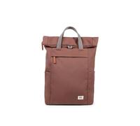 ROKA London Finchley A Medium Recycled Canvas (Coco) | Roll top backpack with spacious storage, padded laptop sleeve, side bottle pockets, secret pocket and adjustable straps