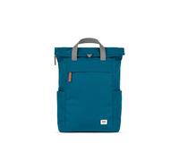 ROKA London Finchley A Medium Recycled Canvas Rolltop Rucksack Backpack (Sapphire)