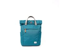 ROKA London Finchley A Small Sustainable Canvas Backpack (Deep Teal) | Lightweight Water-Resistant Laptop Daypack, Sustainable Recycled Canvas Rucksack for Work, Travel & Commuting