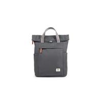 ROKA London Finchley A Small Sustainable Canvas Backpack Faded Black | Lightweight Water-Resistant Laptop Daypack, Sustainable Recycled Canvas Rucksack for Work, Travel & Commuting