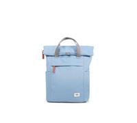 ROKA London Finchley A Small Sustainable Canvas Backpack Retro Blue | Lightweight Water-Resistant Laptop Daypack, Sustainable Recycled Canvas Rucksack for Work, Travel & Commuting