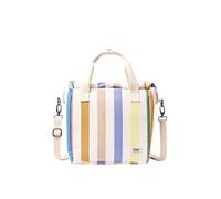 ROKA London Hampstead Insulated Lunch Bag - Roll Top Lunch Tote Cooler Bag with Adjustable Shoulder Strap, Water Resistant Reusable Lunch Bag for Work, School, Picnic & Travel (Pastel Multi Stripe)