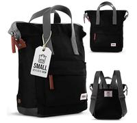 ROKA London Nylon Small Backpack - Tote Backpack for Women, Men & Kids with Adjustable Straps, Multi Pockets for Work, School, & Travel - The Bantry, Black