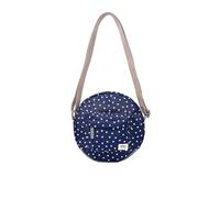 ROKA London Paddington Crossbody Bag in Canvas Navy Polka Dot