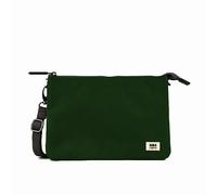 ROKA London The Carnaby XL Slim Crossbody Bag | Recycled Canvas, 3 Compartments, Chunky Zip, Removable Adjustable Strap, for Phone, Wallet, Keys